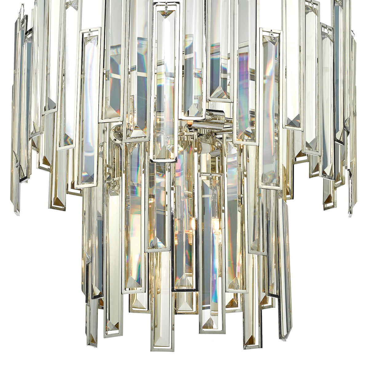 Odile 6 Light Pendant Champagne Crystal Polished Nickel Frame<br>Champagne Crystal