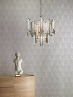 Odile 6 Light Pendant Champagne Crystal Polished Nickel Frame<br>Champagne Crystal