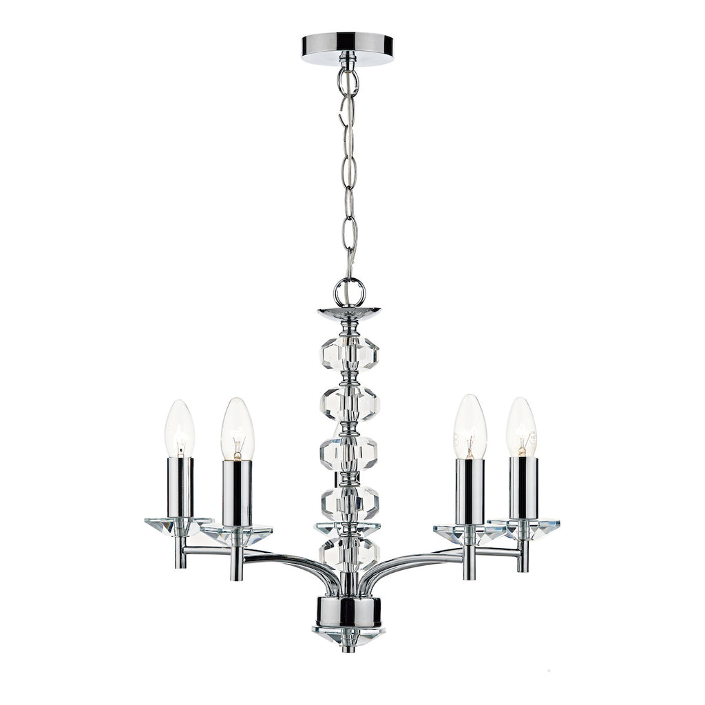 Oleana 5 Light Pendant Polished Chrome Crystal<br>Polished Chrome