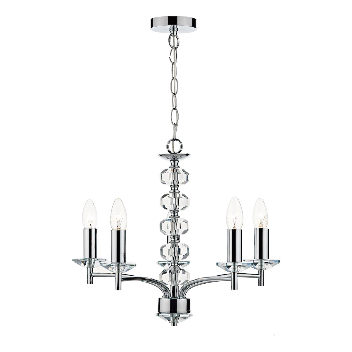 Oleana 5 Light Pendant Polished Chrome Crystal<br>Polished Chrome