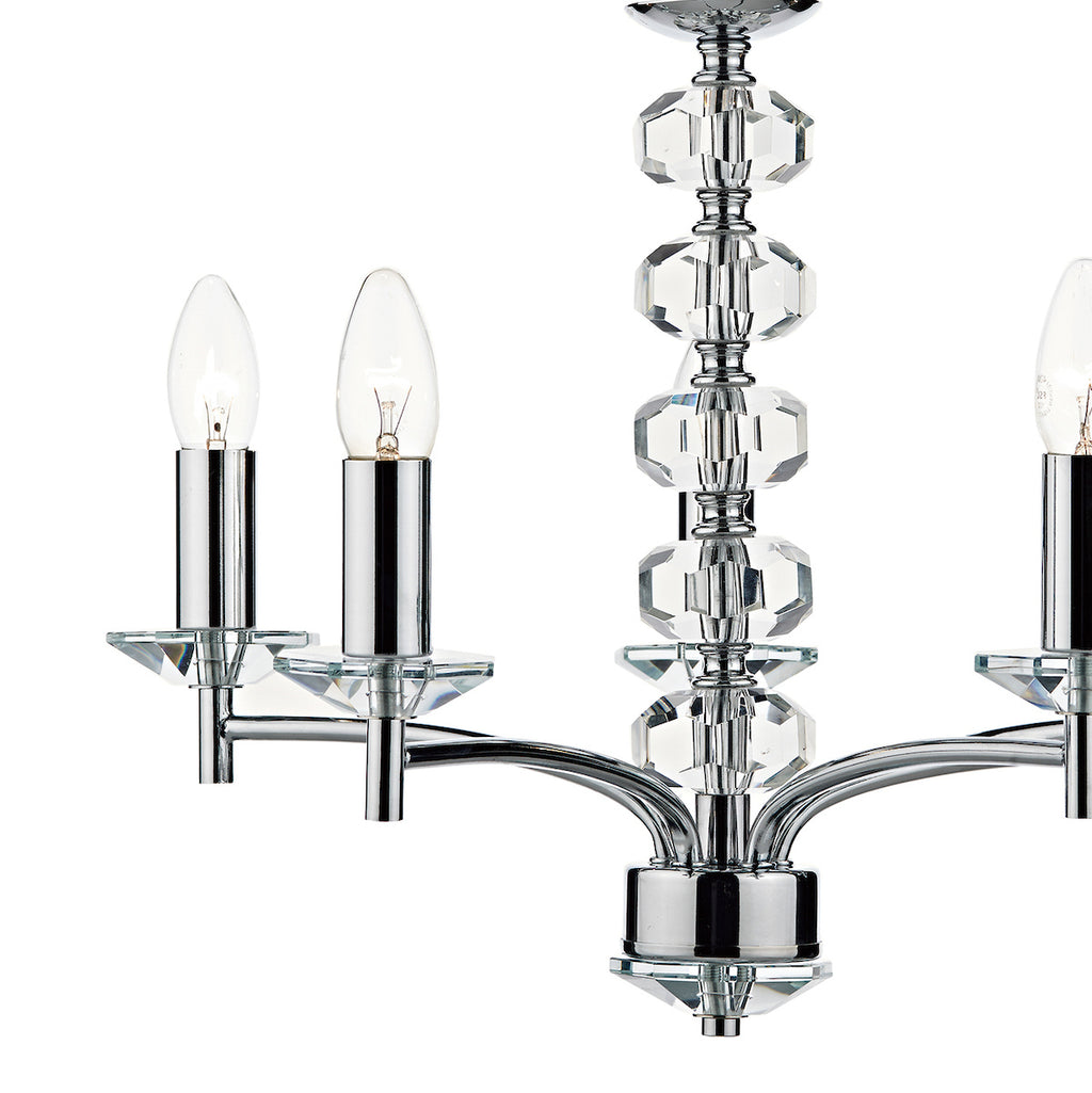 Oleana 5 Light Pendant Polished Chrome Crystal<br>Polished Chrome