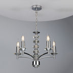 Oleana 5 Light Pendant Polished Chrome Crystal<br>Polished Chrome