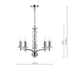 Oleana 5 Light Pendant Polished Chrome Crystal<br>Polished Chrome