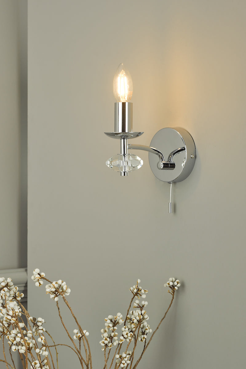 Oleana Wall Light Polished Chrome Crystal<br>Polished Chrome