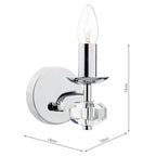 Oleana Wall Light Polished Chrome Crystal<br>Polished Chrome
