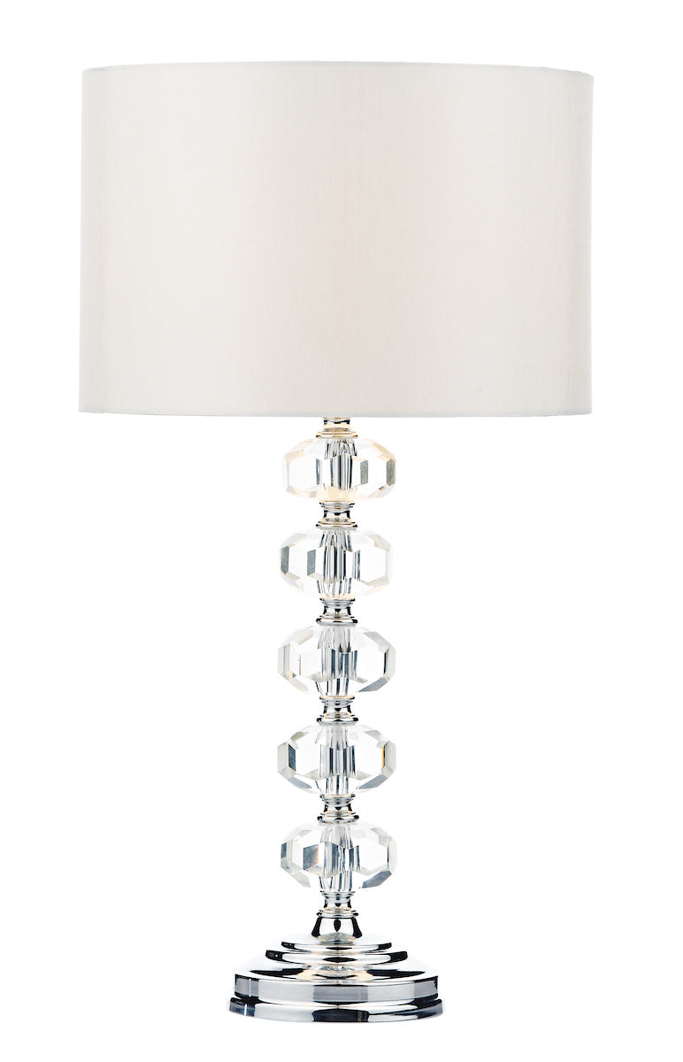 Oleana Table Lamp Polished Chrome Crystal With Shade <br>Polished Chrome