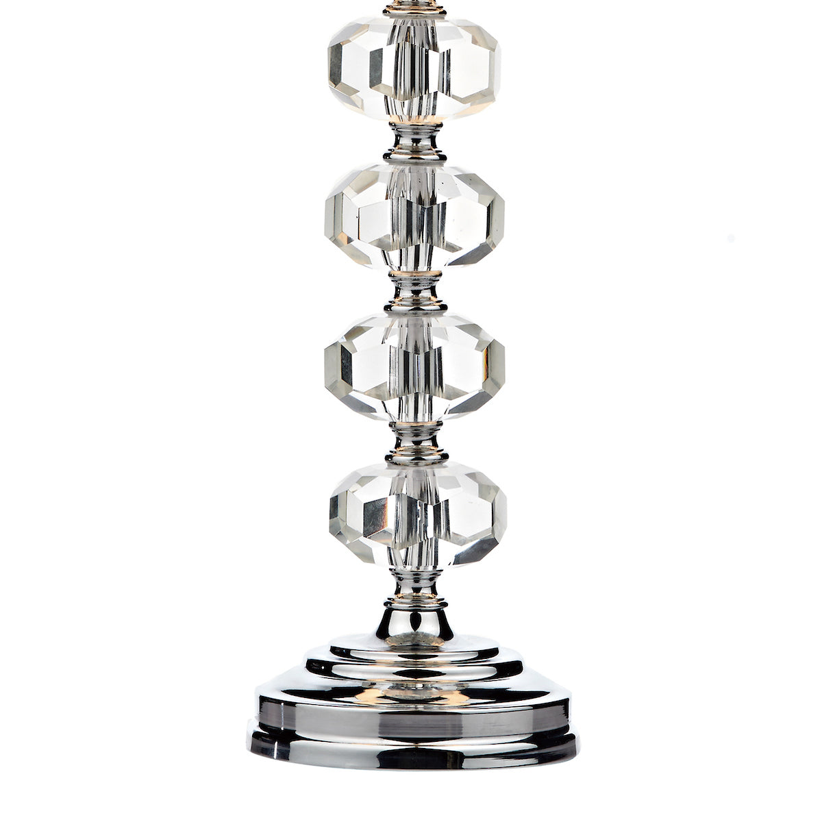 Oleana Table Lamp Polished Chrome Crystal With Shade <br>Polished Chrome