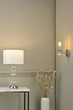 Oleana Table Lamp Polished Chrome Crystal With Shade <br>Polished Chrome