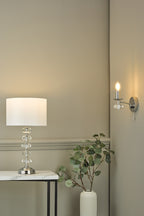 Oleana Table Lamp Polished Chrome Crystal With Shade <br>Polished Chrome