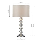 Oleana Table Lamp Polished Chrome Crystal With Shade <br>Polished Chrome