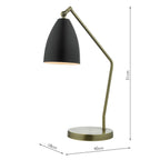 Olly Task Table Lamp Antique Brass Black<br>Antique Brass