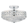 Olona 3 Light Semi Flush Polished Chrome Crystal Beads and Glass Diffuser<br>Polished Chrome