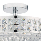 Olona 3 Light Semi Flush Polished Chrome Crystal Beads and Glass Diffuser<br>Polished Chrome