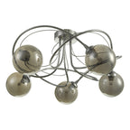 Onawa 5 Light Semi Flush Polished Chrome With Smoked Glass<br>Polished Chrome