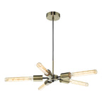 Onika 5 Light Pendant Antique Brass Matt Black<br>Antique Brass