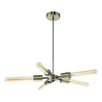 Onika 5 Light Pendant Antique Brass Matt Black<br>Antique Brass