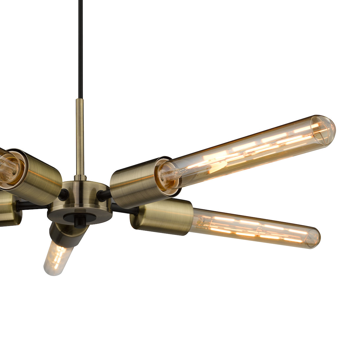 Onika 5 Light Pendant Antique Brass Matt Black<br>Antique Brass