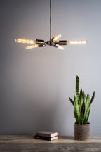 Onika 5 Light Pendant Antique Brass Matt Black<br>Antique Brass