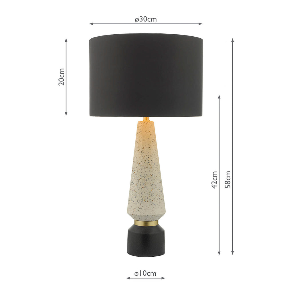 Onora Table Lamp White & Black With Shade <br>Matt Stone