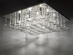 Orella 9 Light Flush Polished Chrome & Crystal<br>Polished Chrome