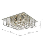 Orella 9 Light Flush Polished Chrome & Crystal<br>Polished Chrome