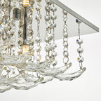 Orella 5 Light Flush Polished Chrome & Crystal<br>Polished Chrome