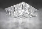 Orella 5 Light Flush Polished Chrome & Crystal<br>Polished Chrome
