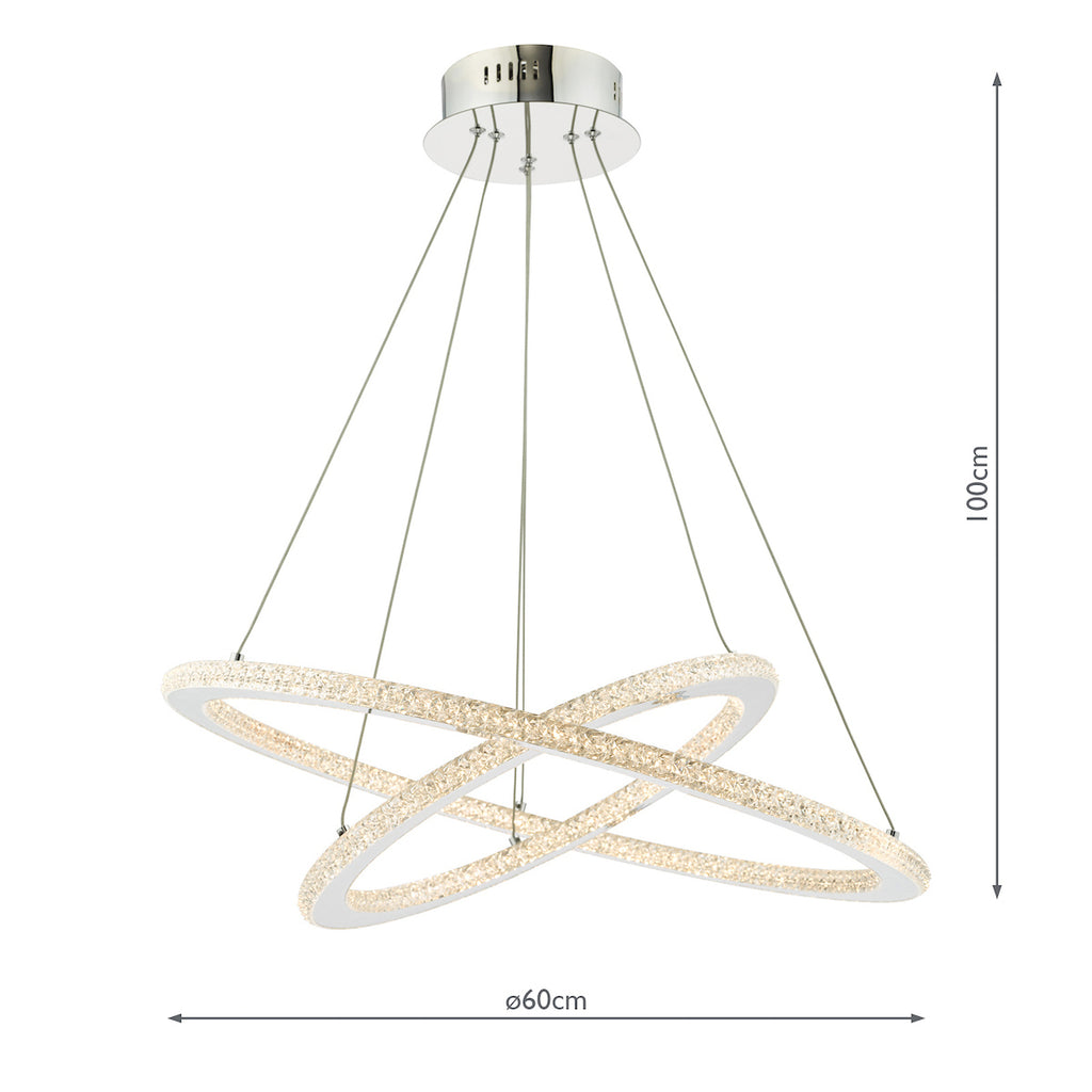 Orion 2 Ring Pendant Polished Chrome LED<br>Polished Chrome