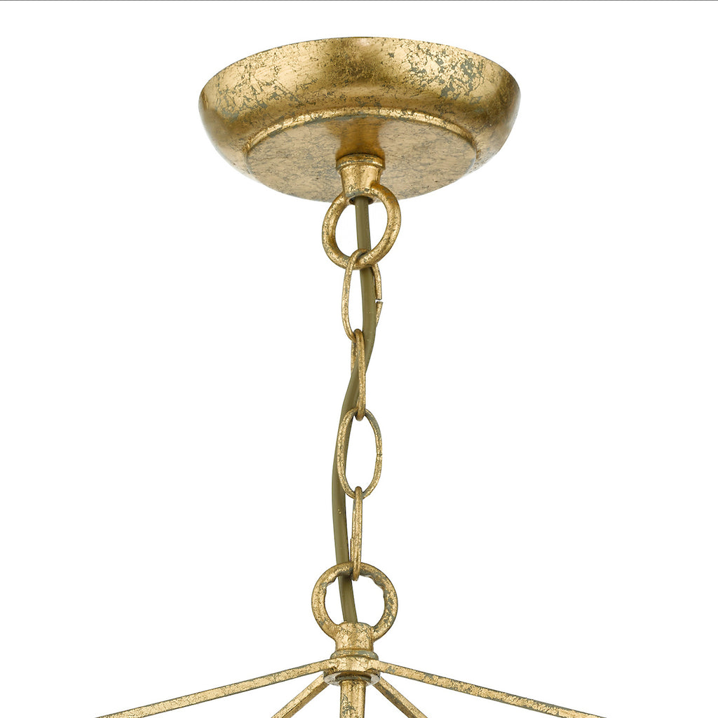 Orsini 1 Light Pendant Antique Gold Opal Glass Shade<br>Gold Leaf