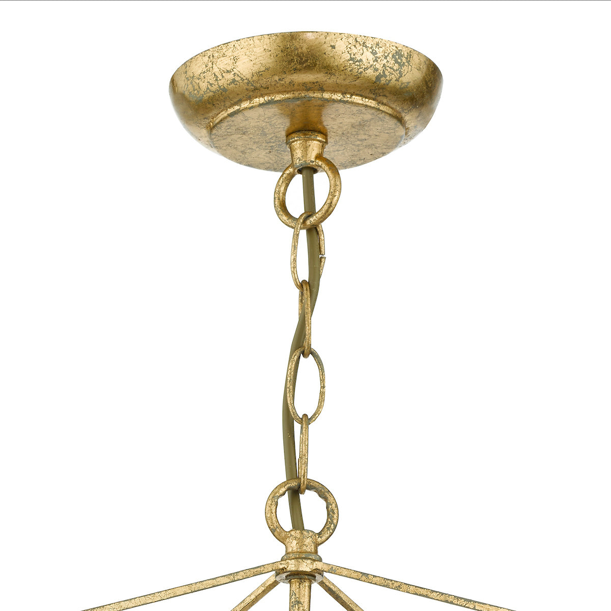 Orsini 1 Light Pendant Antique Gold Opal Glass Shade<br>Gold Leaf