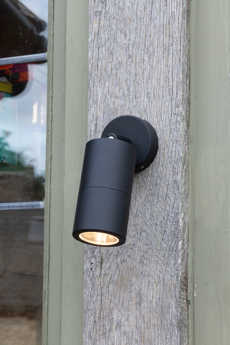 Ortega Outdoor Single Spotlight Matt Black IP65<br>Matt Black