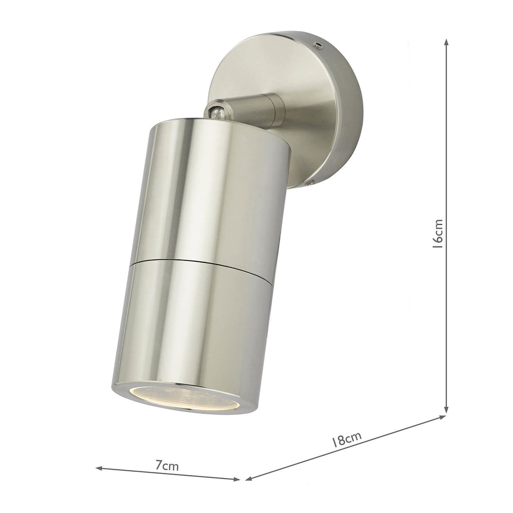 Ortega Outdoor Single Spotlight Aluminium IP65<br>Brushed Aluminium