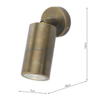 Ortega Outdoor Single Spotlight Natural Brass IP65<br>Aged Brass