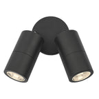 Ortega Outdoor 2 Light Wall Spotlight Matt Black IP65<br>Matt Black