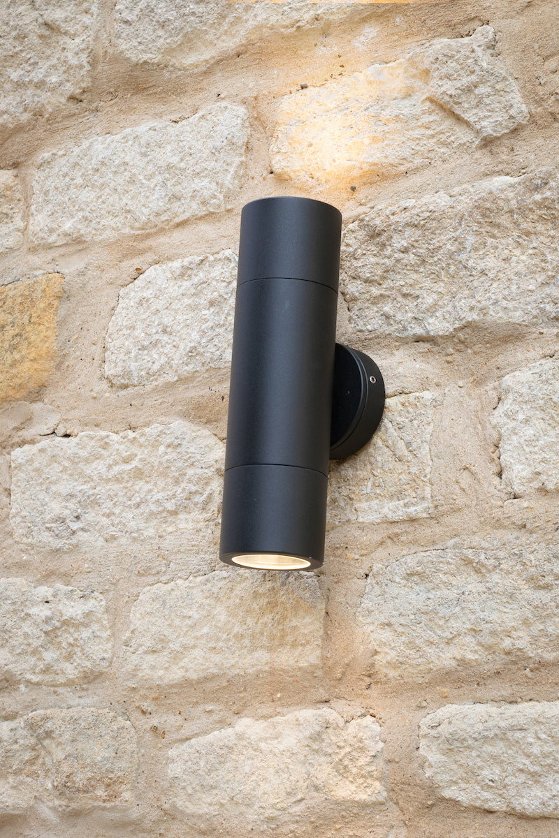 Ortega Outdoor 2 Light Wall Light Matt Black IP65<br>Matt Black