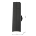 Ortega Outdoor 2 Light Wall Light Matt Black IP65<br>Matt Black