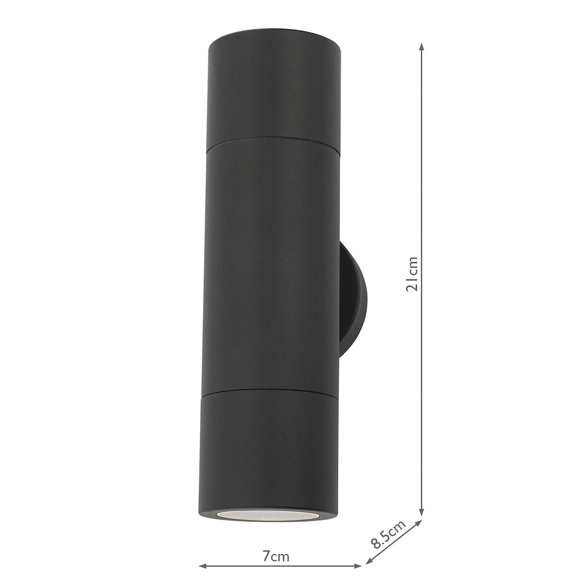 Ortega Outdoor 2 Light Wall Light Matt Black IP65<br>Matt Black