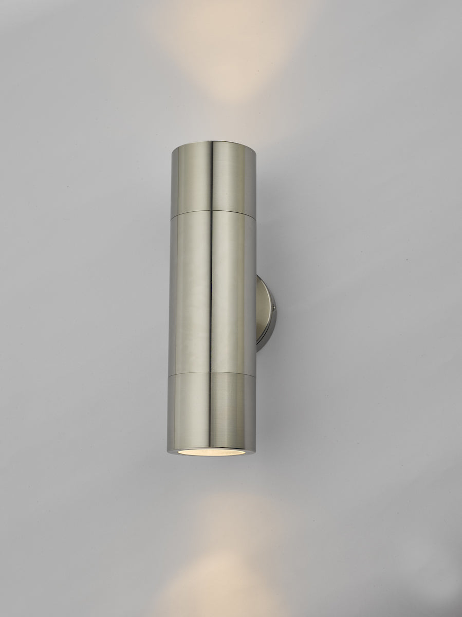 Ortega Outdoor 2 Light Wall Light Aluminium IP65<br>Brushed Aluminium