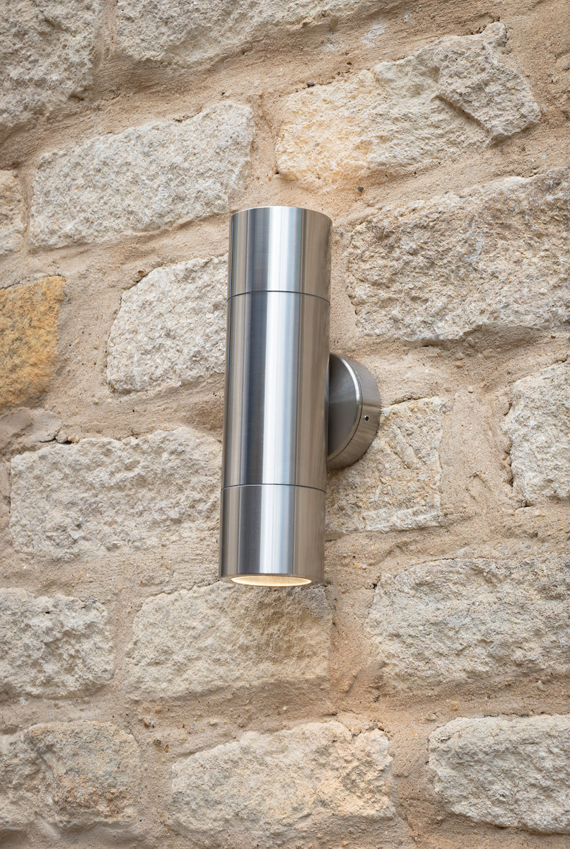 Ortega Outdoor 2 Light Wall Light Aluminium IP65<br>Brushed Aluminium