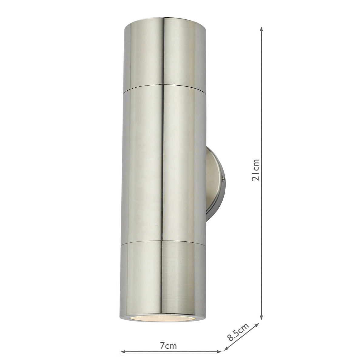 Ortega Outdoor 2 Light Wall Light Aluminium IP65<br>Brushed Aluminium