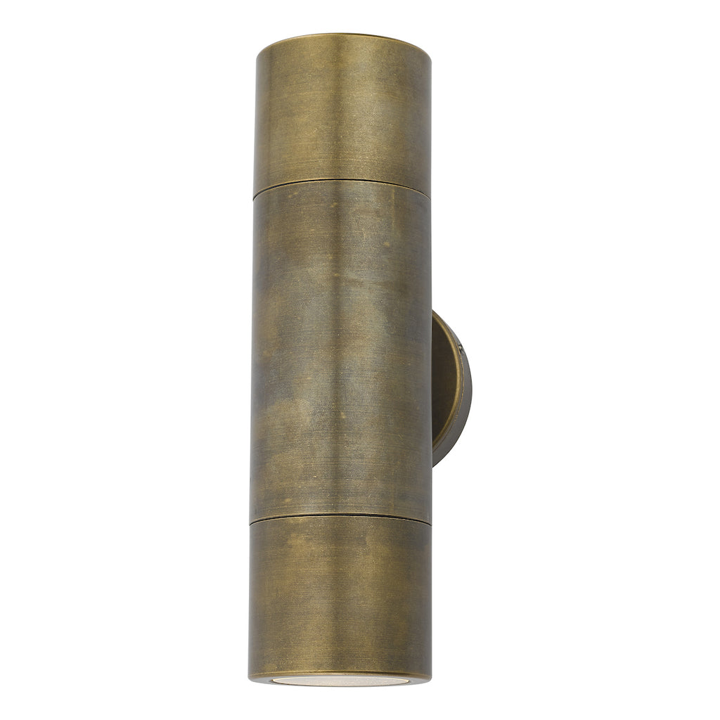 Ortega Outdoor 2 Light Wall Light Natural Brass IP65<br>Aged Brass