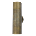 Ortega Outdoor 2 Light Wall Light Natural Brass IP65<br>Aged Brass