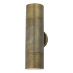 Ortega Outdoor 2 Light Wall Light Natural Brass IP65<br>Aged Brass