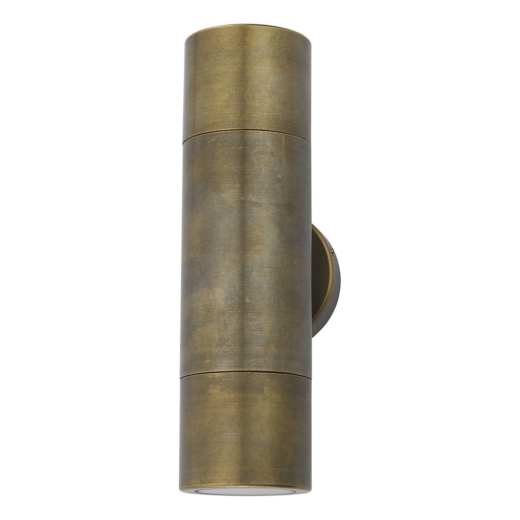 Ortega Outdoor 2 Light Wall Light Natural Brass IP65<br>Aged Brass
