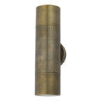 Ortega Outdoor 2 Light Wall Light Natural Brass IP65<br>Aged Brass
