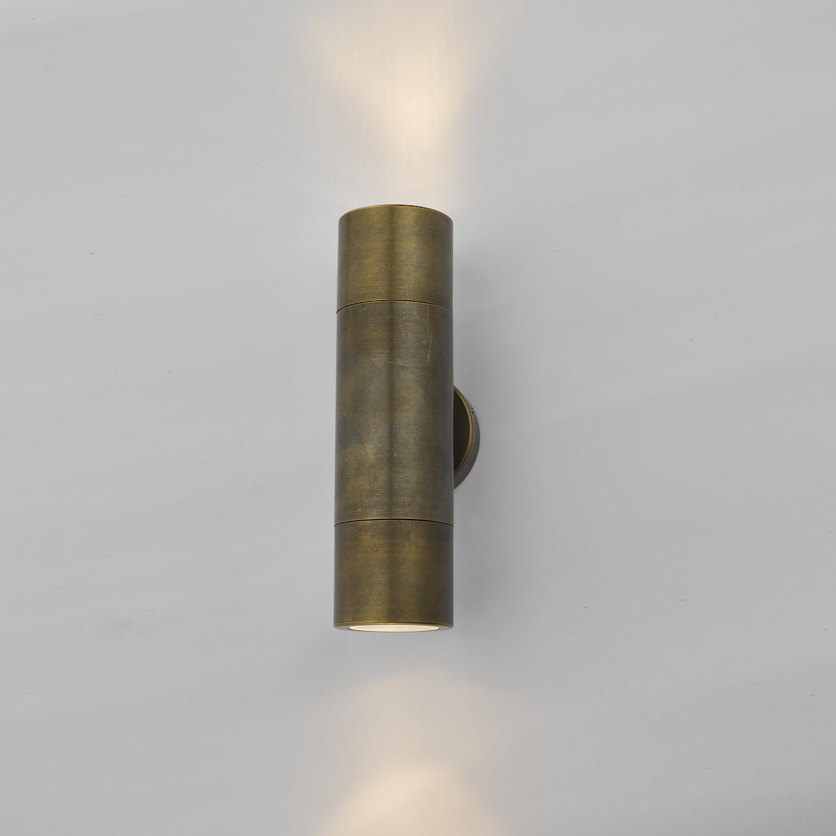 Ortega Outdoor 2 Light Wall Light Natural Brass IP65<br>Aged Brass