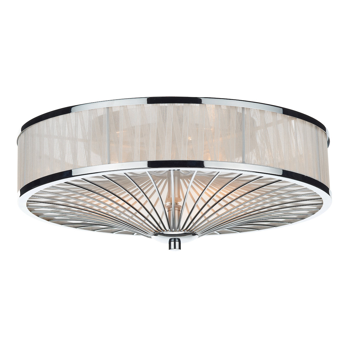 Oslo 3 Light Flush Polished Chrome/ White<br>Polished Chrome