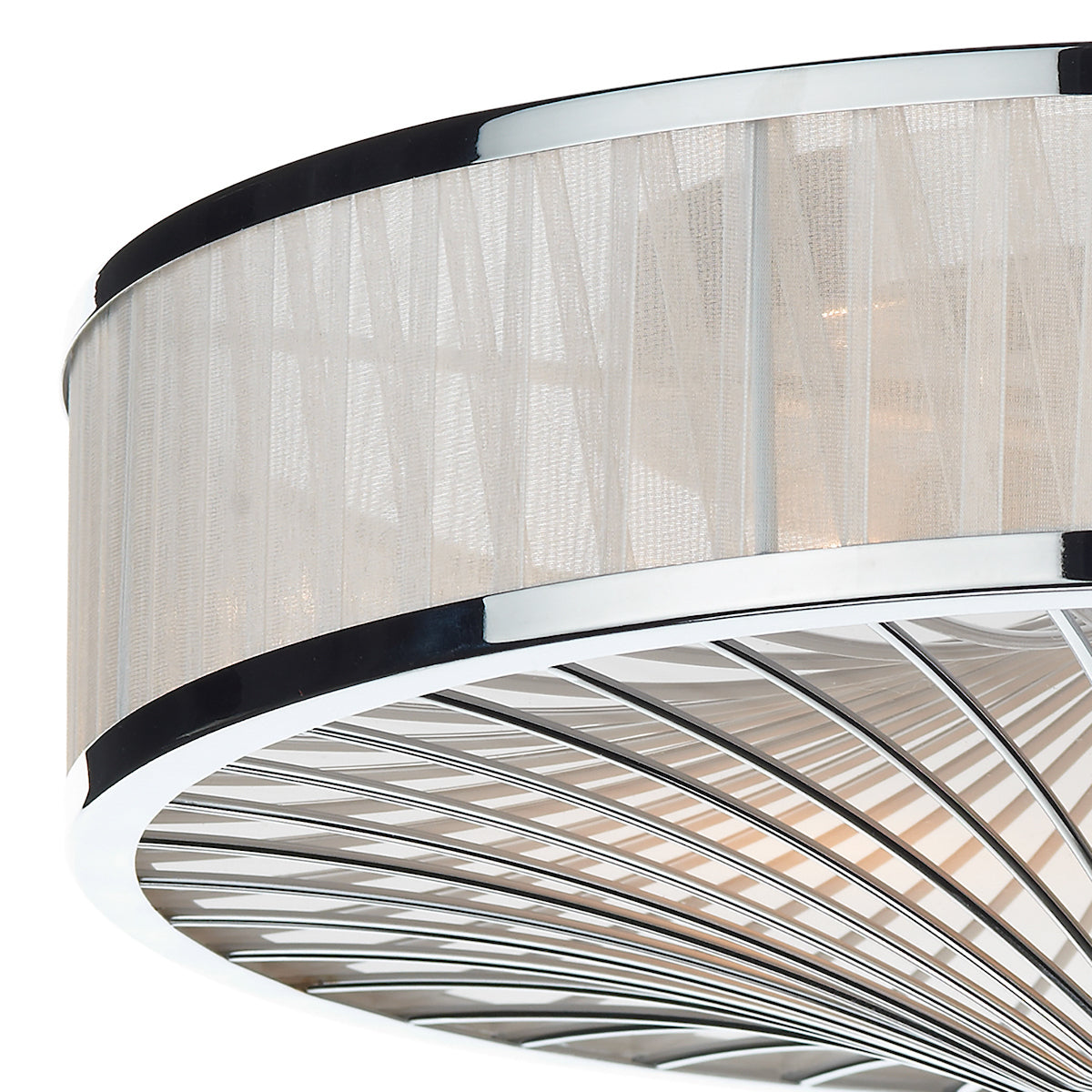 Oslo 3 Light Flush Polished Chrome/ White<br>Polished Chrome