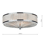 Oslo 3 Light Flush Polished Chrome/ White<br>Polished Chrome