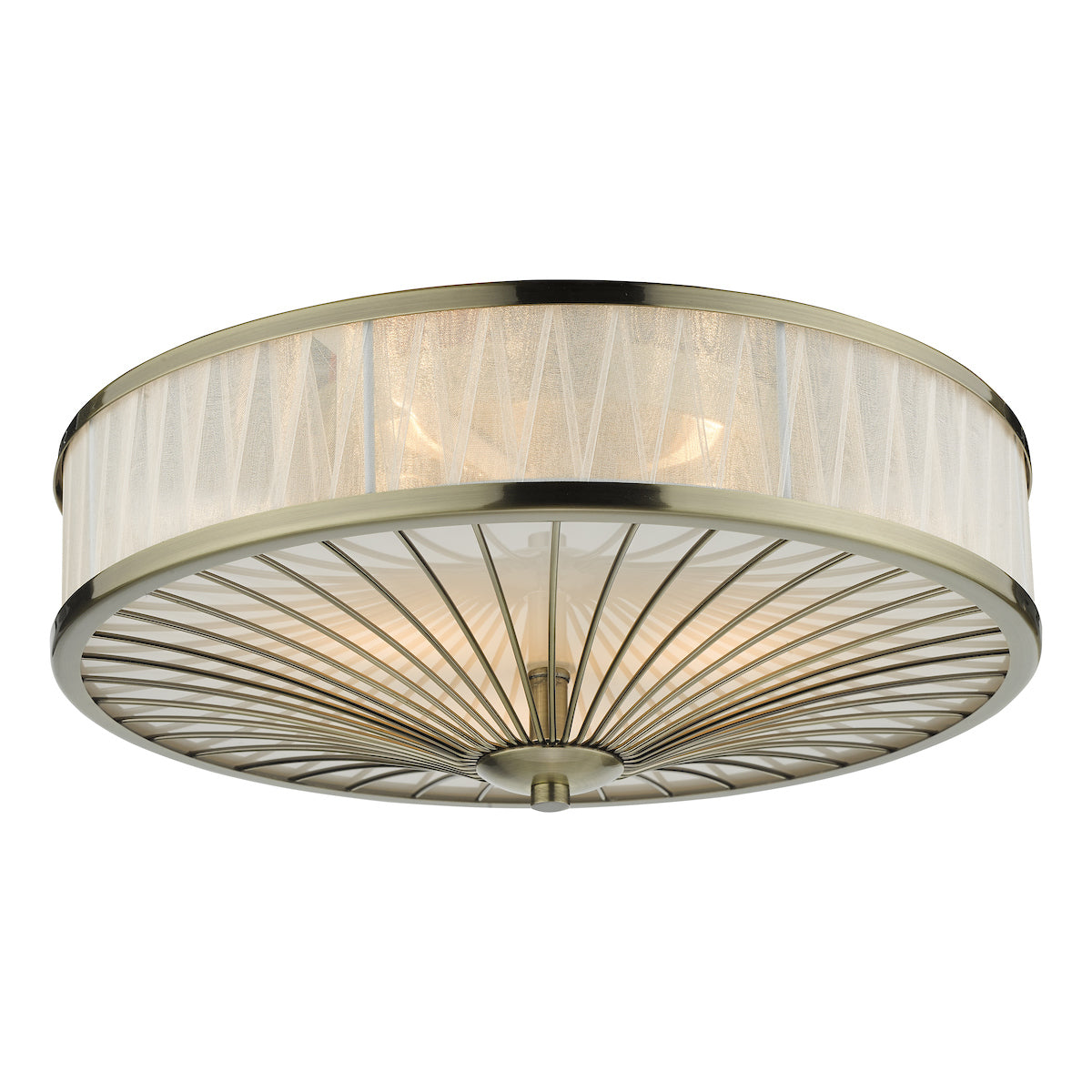 Oslo 3 Light Flush Antique Brass<br>Antique Brass